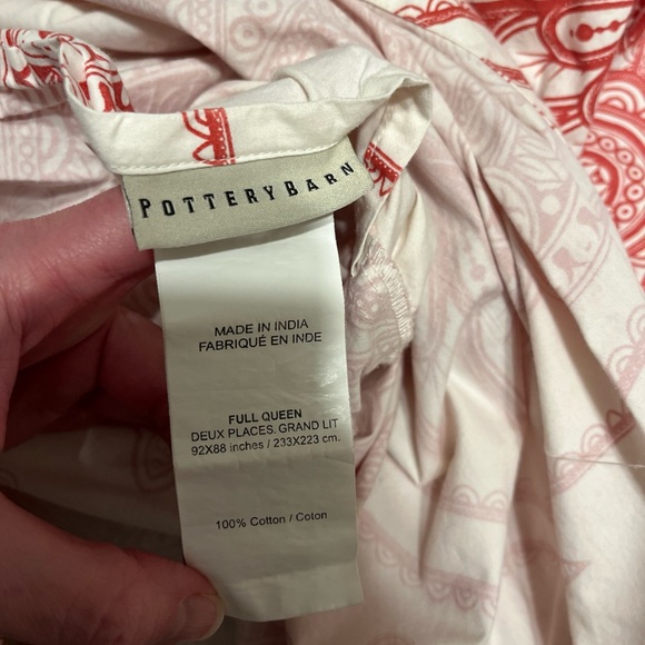 Pottery Barn Marrakesh Paisley Pink & Ivory Duvet Cover 92”x88” FULL /QUEEN - Picture 2 of 3